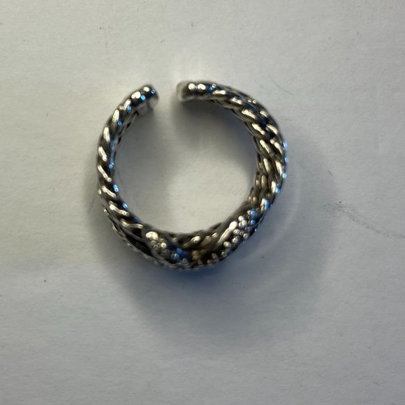 DAVID YURMAN Expandable Crossover X Silver Diamond Ring DY227 - Picture 3 of 10